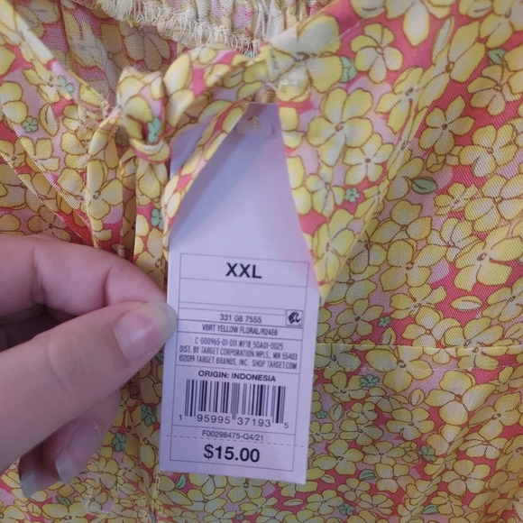 NWT Wild Fable Vibrant Yellow Floral Mini Dress in Size XXL - Picture 6 of 10